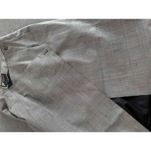 Freedberg of Boston Wool Plaid Overlap Long Pencil Skirt Checkered Pattern - Picture 2 of 3